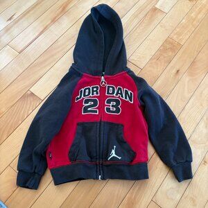 Air Jordan zip up sweater Red Black size 2T activewear sporty basketball